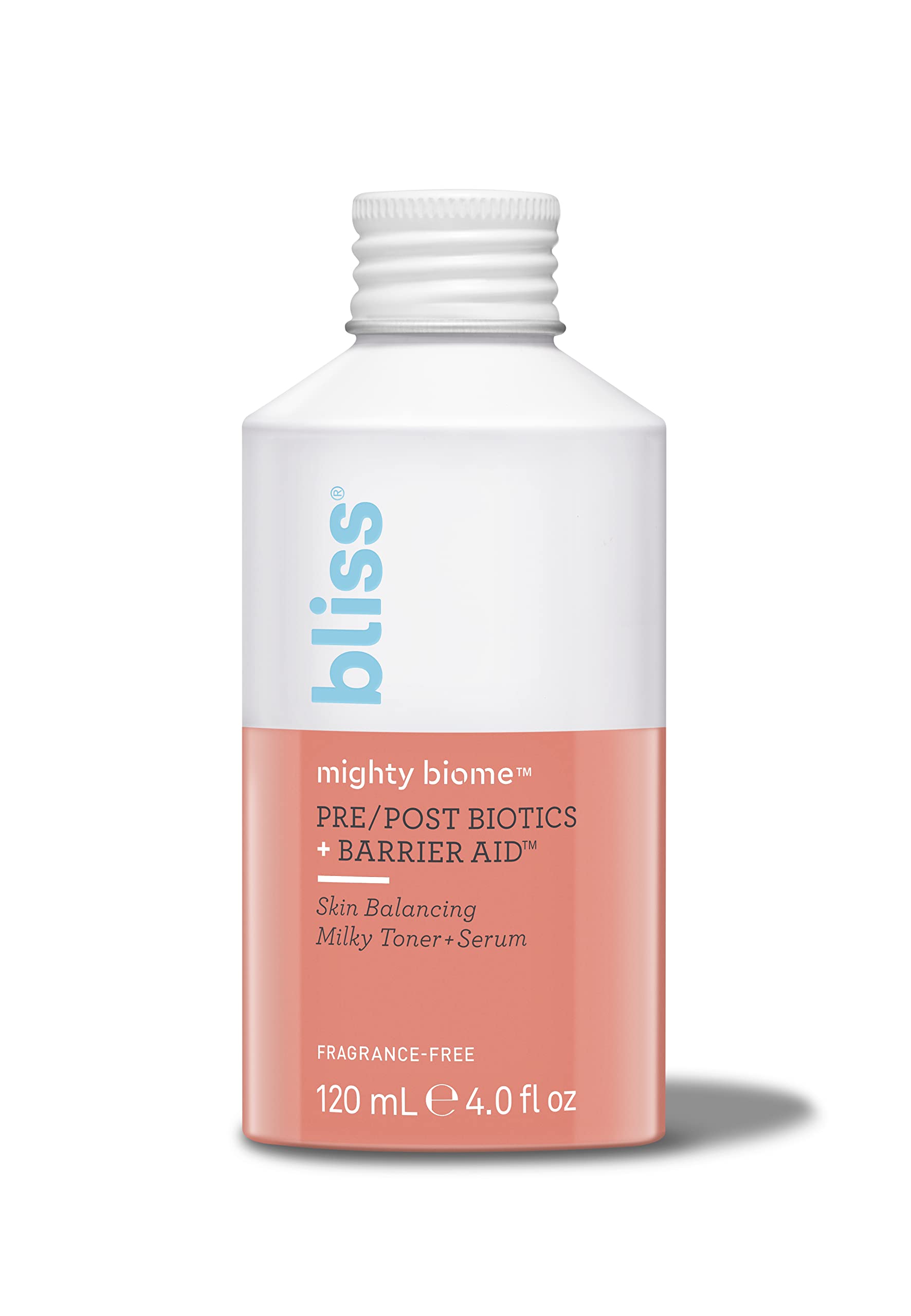 Bliss Mighty Biome Skin Balancing Milky Toner + Serum - 4 Fl Oz - Pre & Post Biotics Formula + Barrier Aid Complex with Ceramides & Squalane - Radiant Complexion - Clean - Vegan & Cruelty-Free