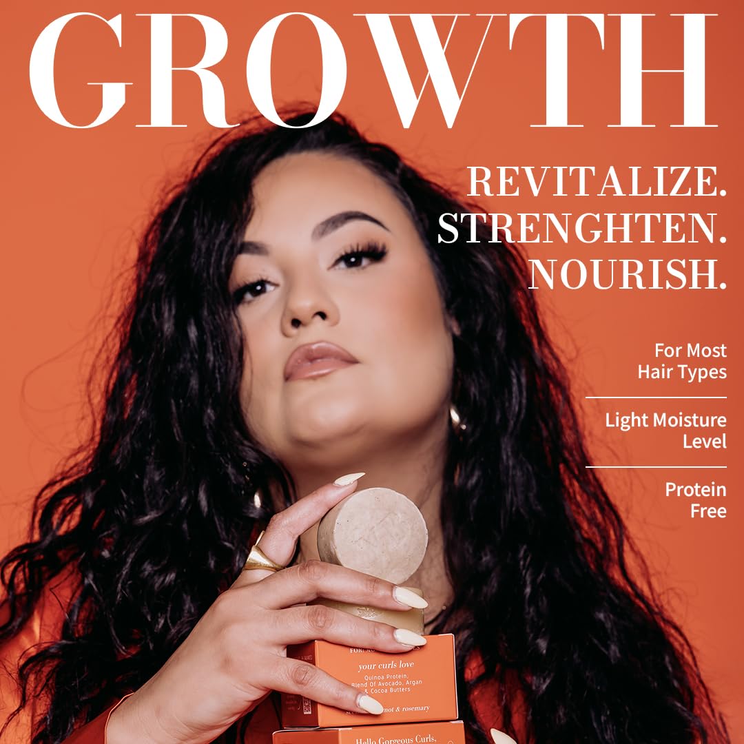 VIDA BARS Growth Solid Shampoo Bar for Curly, Thinning Hair | Natural, Color Safe, Moisturizing Vegan Handmade in the USA (Bergamot & Rosemary Scent)