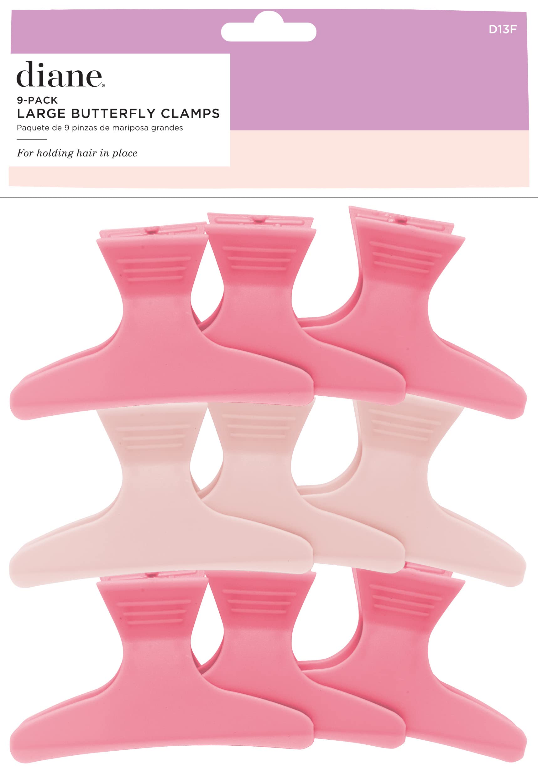 Diane Large Frosty Butterfly Clips, 9/bag,Assorted