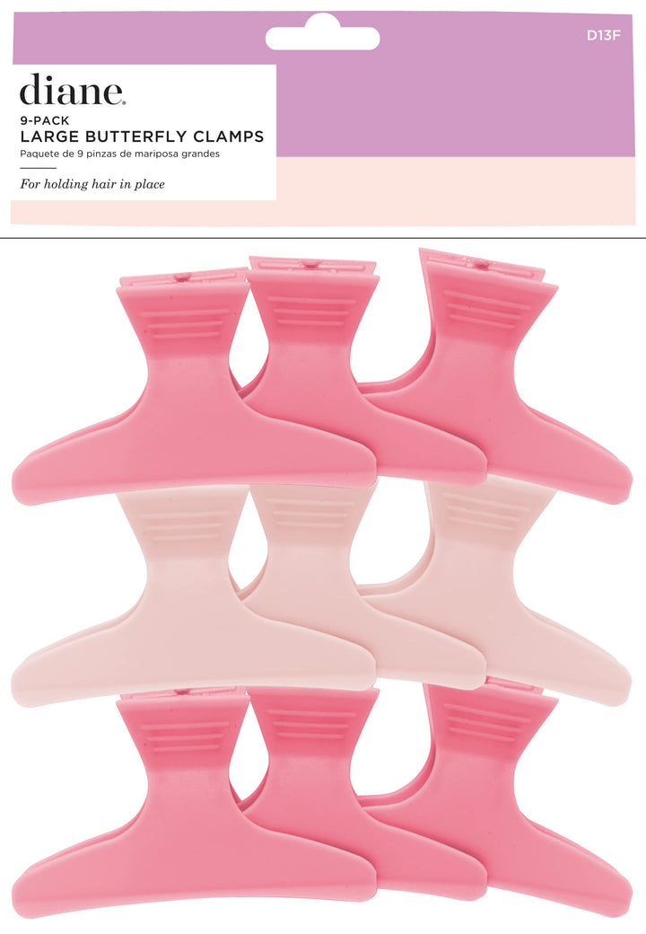 Diane Large Frosty Butterfly Clips, 9/bag,Assorted