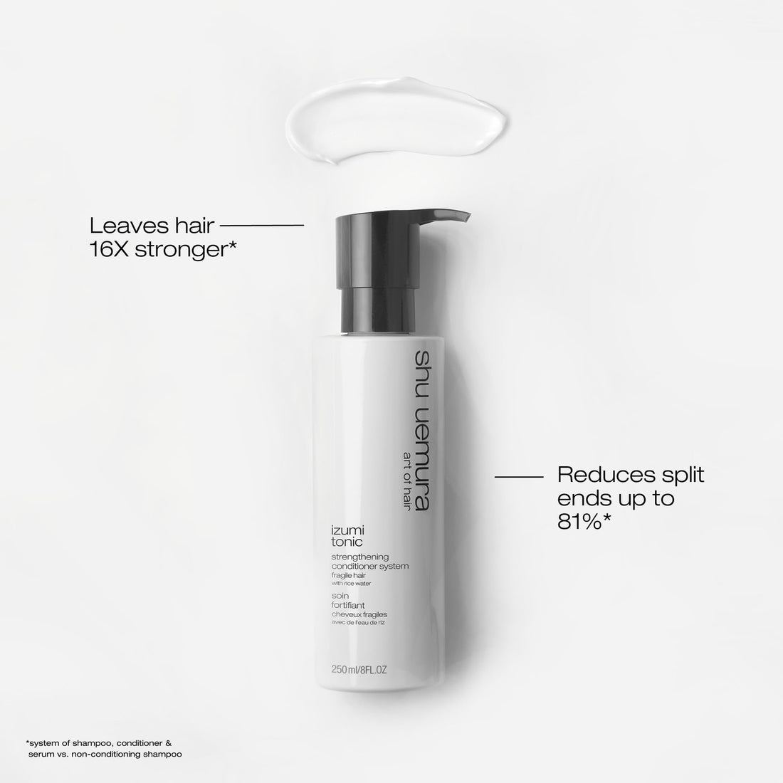 Shu Uemura Izumi Tonic Strengthening & Thickening Rice Water Conditioner - Hydrates and Repairs Damaged Hair, Smooths and Adds Shine, With Japanese Rice Water