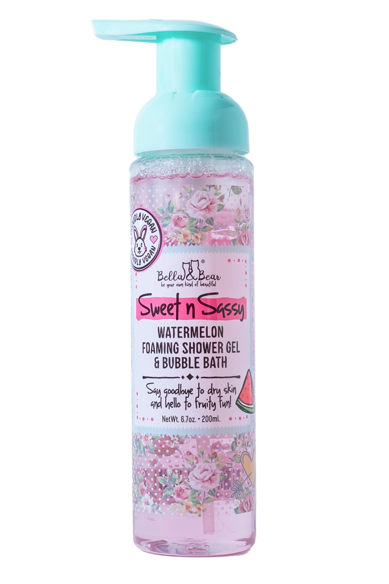 Bella & Bear Sweet 'n' Sassy Watermelon Foaming Shower Gel & Bubble Bath, 6.7 oz