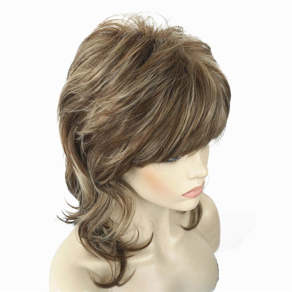 #Ab607: Aimole Shaggy Layered Wig Shoulder Length Women'S Wig With Hair Bangs Premium Synthetic Hair Wig For Women #Ab607
