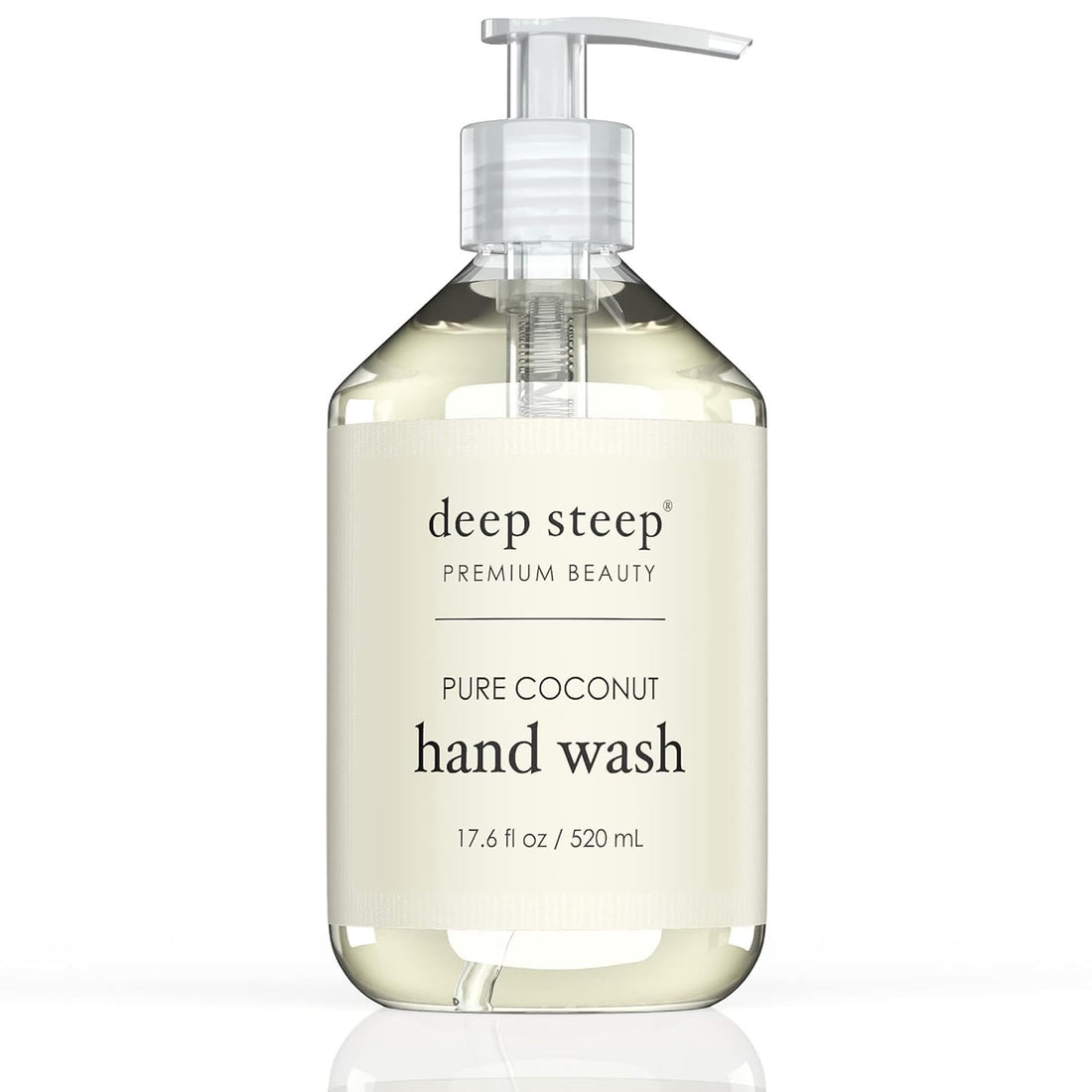 Deep Steep Coconut Oil Hand Wash, Pure, 17.6 Fluid Ounce