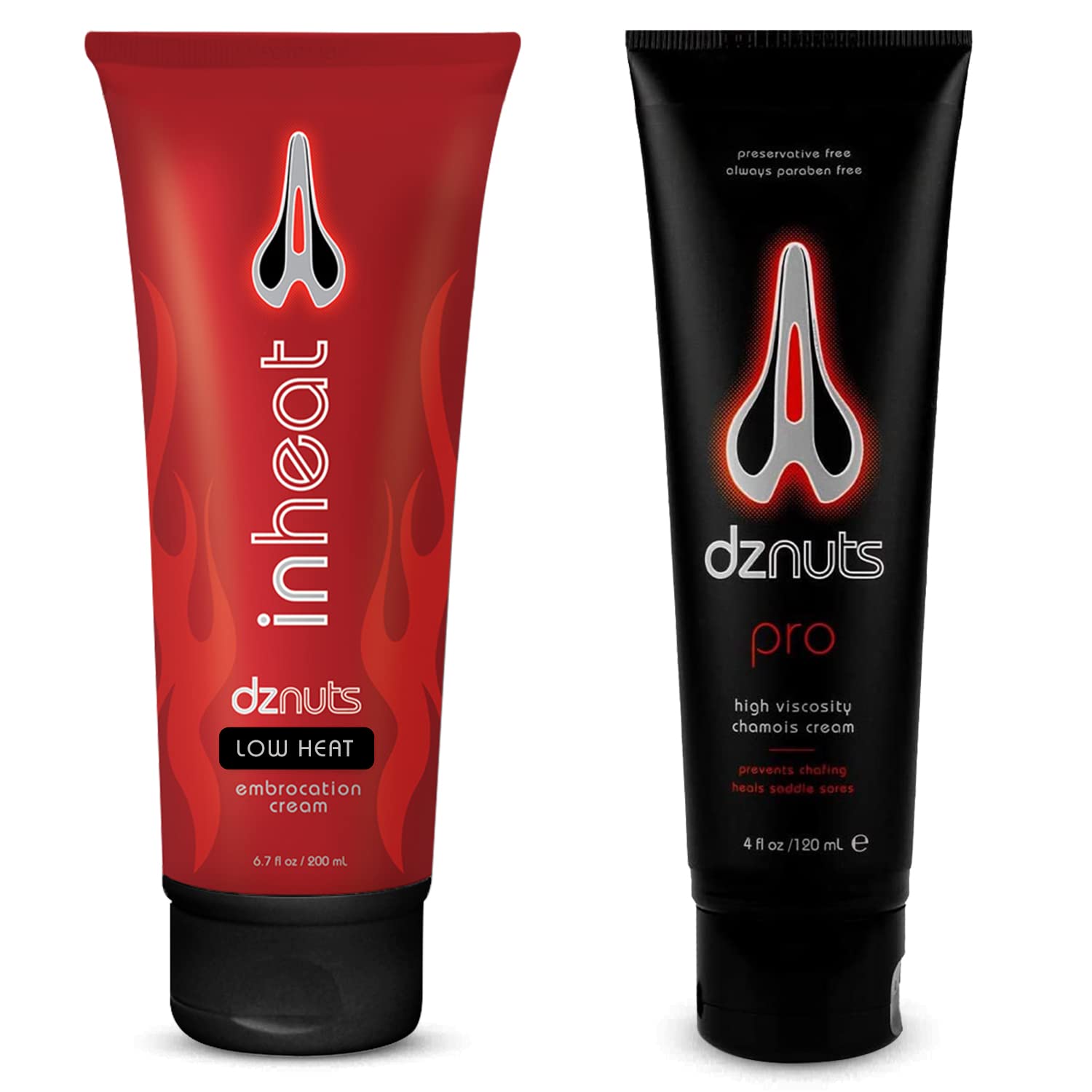 dznuts - Men’s Pro Chamois Cream + InHeat Embrocation Cream - Warms and Soothes Muscles, Anti-Grime Adhesion for Cooler Days (Low Heat)