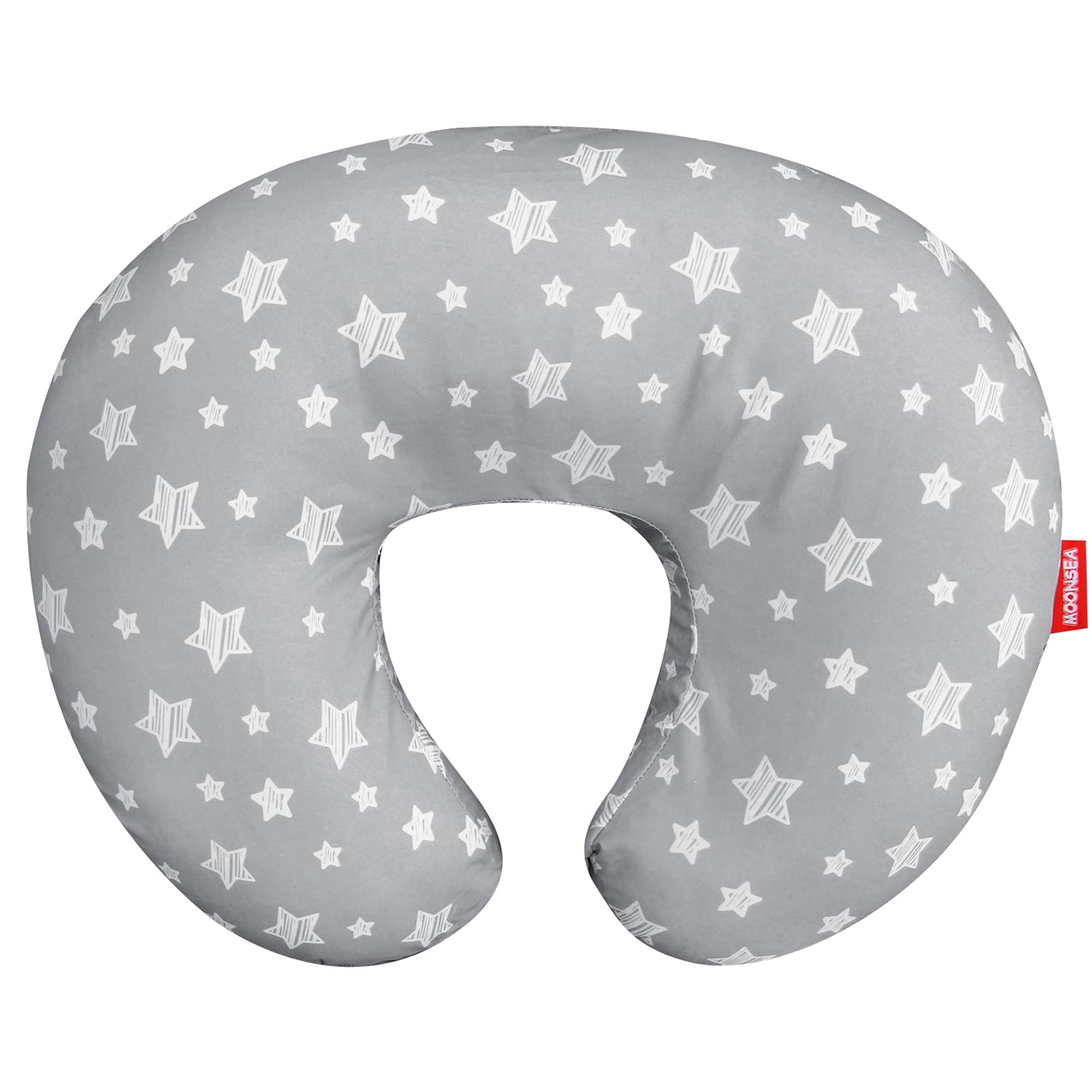 Nursing Pillow Cover for Baby Snug Fits Boppy Nursing Pillows, Breastfeeding Nursing Pillow Slipcovers Super Soft, for Breastfeeding Moms, Grey Star