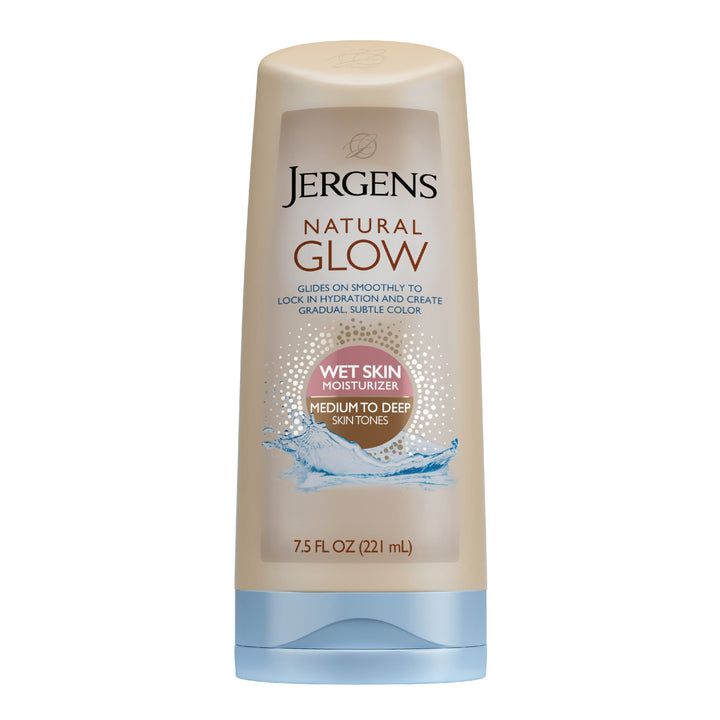 Jergens Natural Glow Wet Skin Moisturizer for Body, Medium to Tan Skin Tones, 7.5 Ounces
