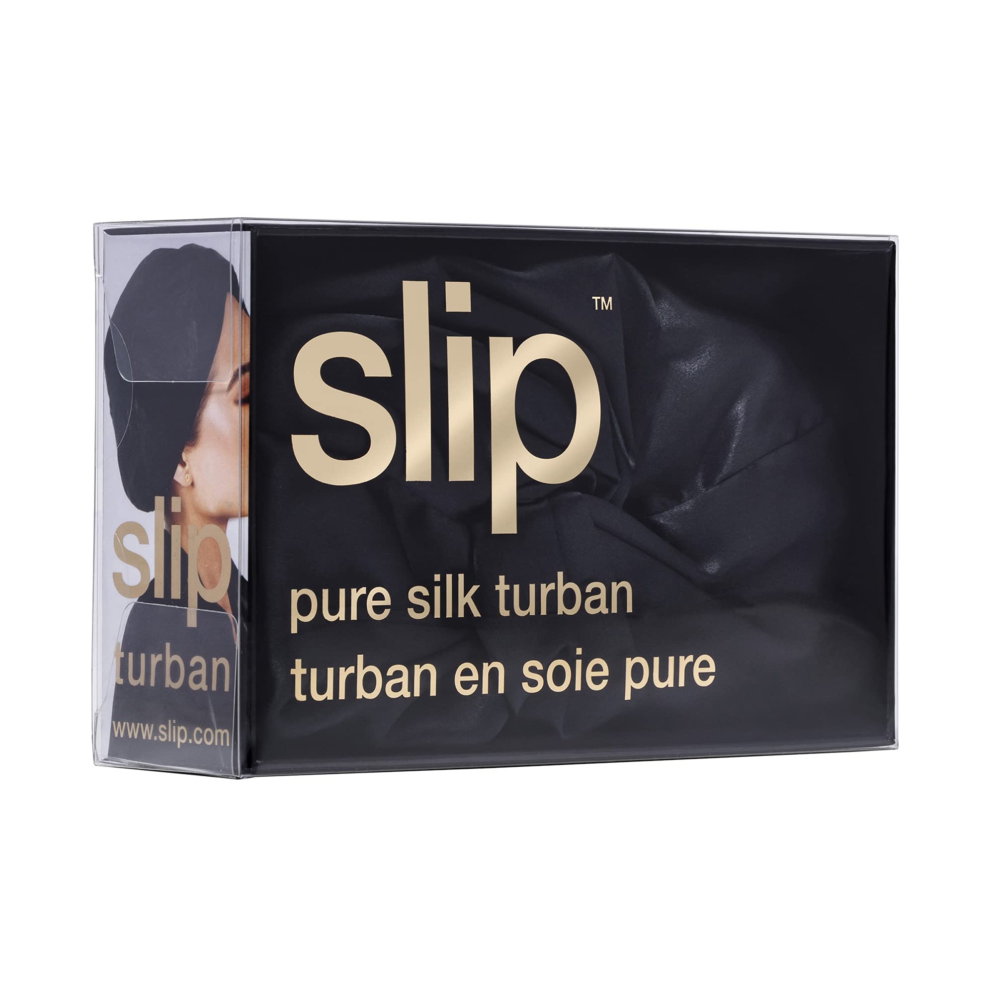 Slip Silk Black Turban - Slipsilk Pure Mulberry 22 Momme Silk