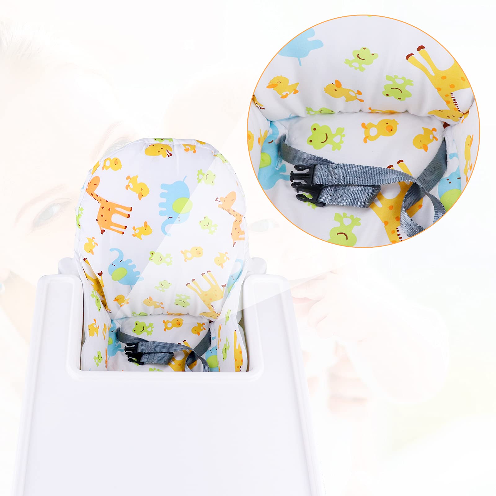 twoworld High Chair Cushion for IKEA Antilop Highchair, Baby High Chair Seat Cover Liner Mat Pad Cushion for IKEA Antilop High Chair (Animal Pattern)