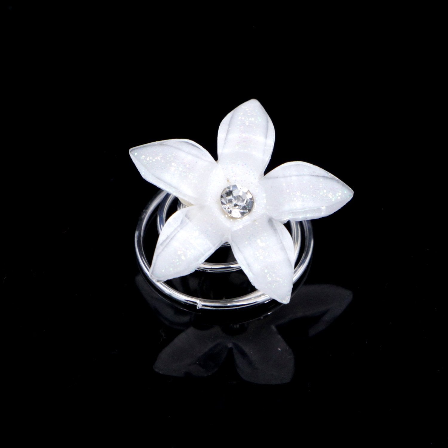 Fodattm A# : 24Pcs Rhinestones Crystal Spirals Hair Pin Clip Imitation Pearl Spin Pin Swirl Hair Twists Coils Hairpin Bun Stick Pick (A#)