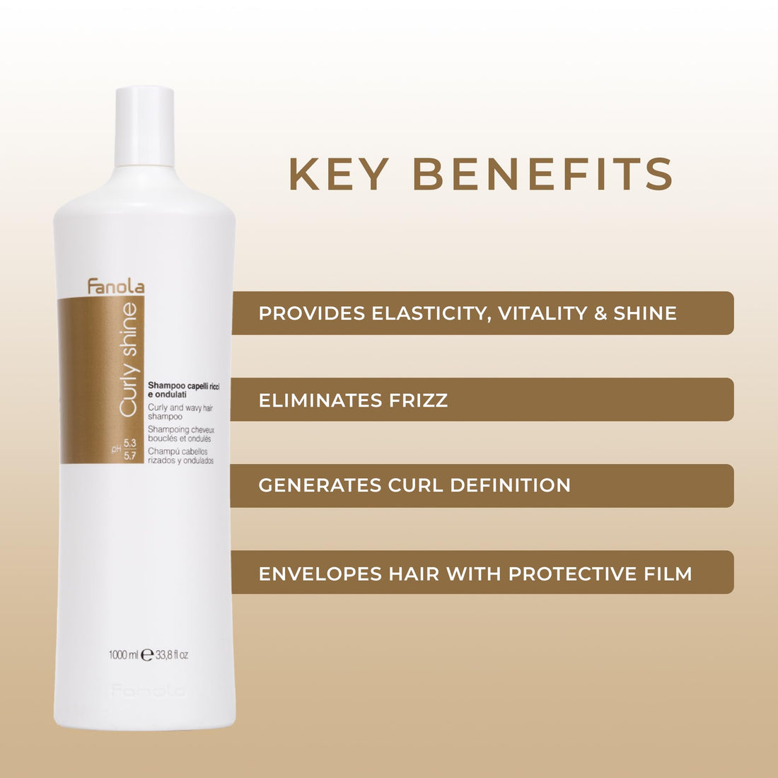 Fanola Curly Shine Curly and Wavy Hair Shampoo 1000ml