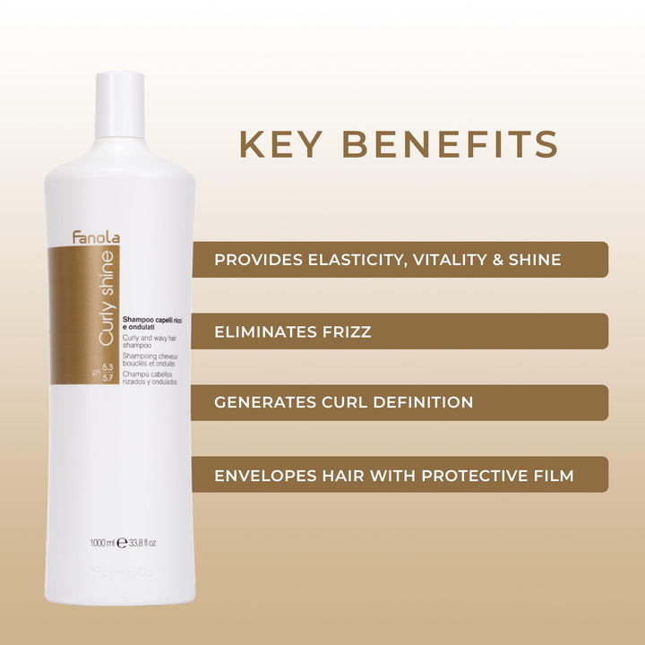 Fanola Curly Shine Curly and Wavy Hair Shampoo 1000ml