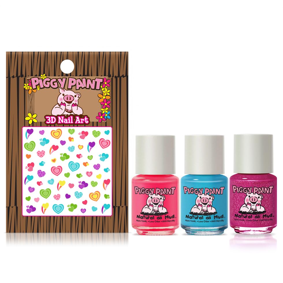 Piggy Paint - 100% Non-toxic Girls Nail Polish, Safe, Chemical Free, Low Odor for Kids - 3 Polish Gift Set (Unicorn Fairy)