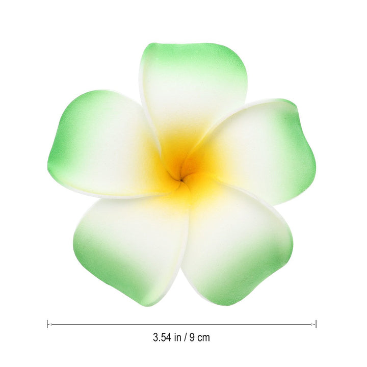 Frcolor 12 Pieces 3.5 Inch Hawaiian Plumeria Flower Hair Clip Foam Hair Accessory for Beach Party Wedding Event Decoration (White Purple Green Rose Red Red Orange)