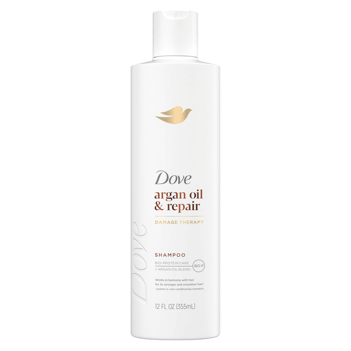 Dove Shampoo Argan Oil & Repair for Fine Hair with Bio-Protein Care Technology and Argan Oil Blend 12 Fl Oz
