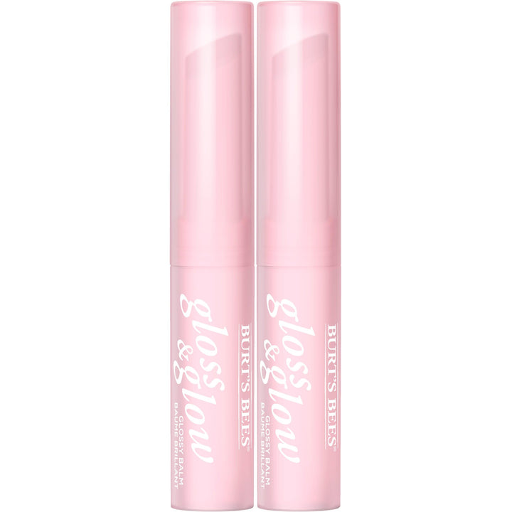 Burts Bees Gloss and Glow Glossy Balm, 100% Natural Origin, Chai Time, 1 Tube, Pack of 2