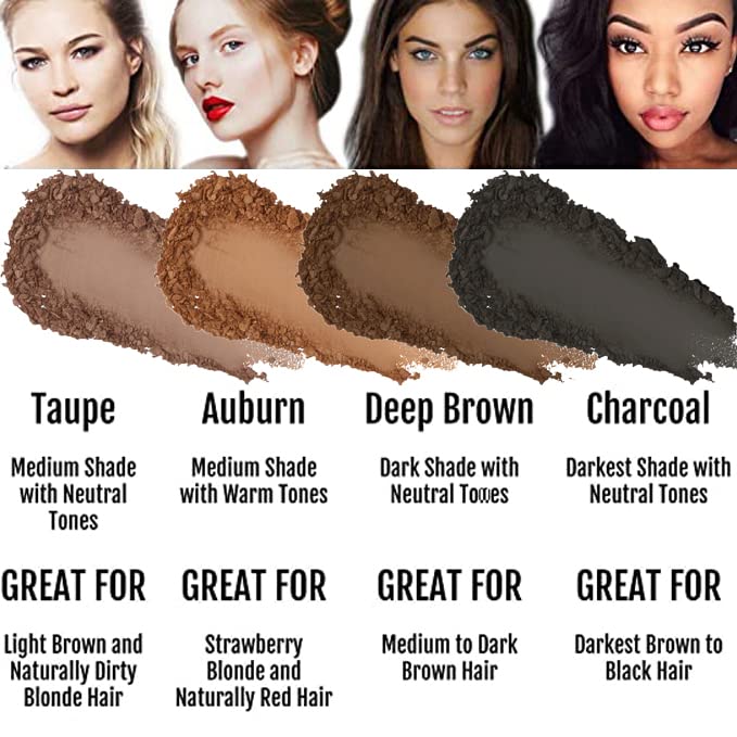 Deep Brown : Best Organic 100% Natural Vegan Brow Tint Makeup, Made in USA, Brow Powder by BaeBlu, Deep Brown