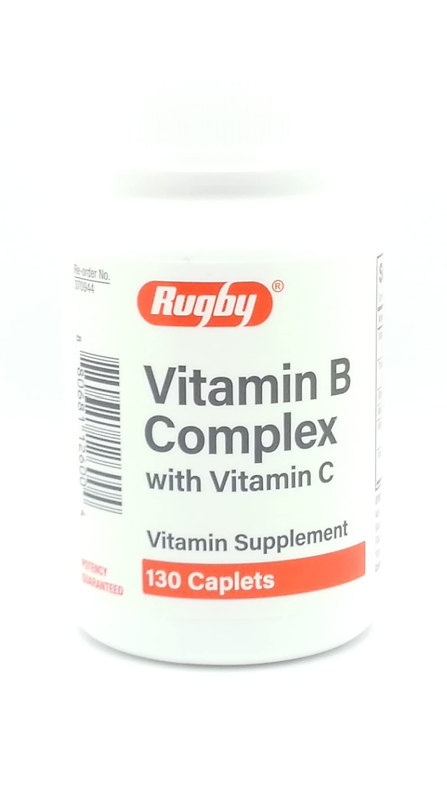 Rugby Vitamin B Complex with Vitamin C Vitamin Supplement 130 Caplets
