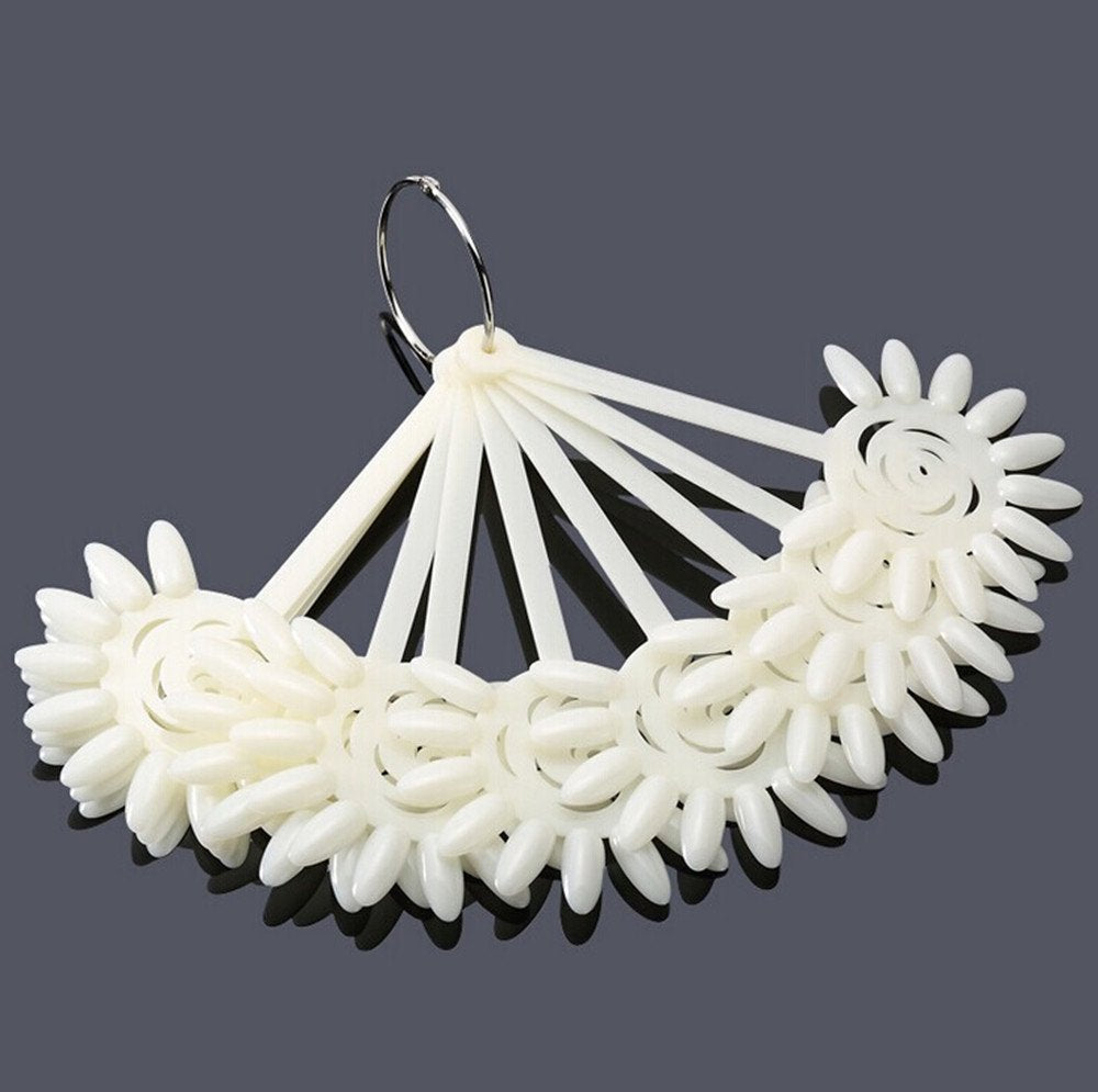 Yueton 2 Sets 240 Tips White and Transparent Nail Art Design Plastic Polish Board Display Practice Sticks Wheel with Metal Split Ring Holder