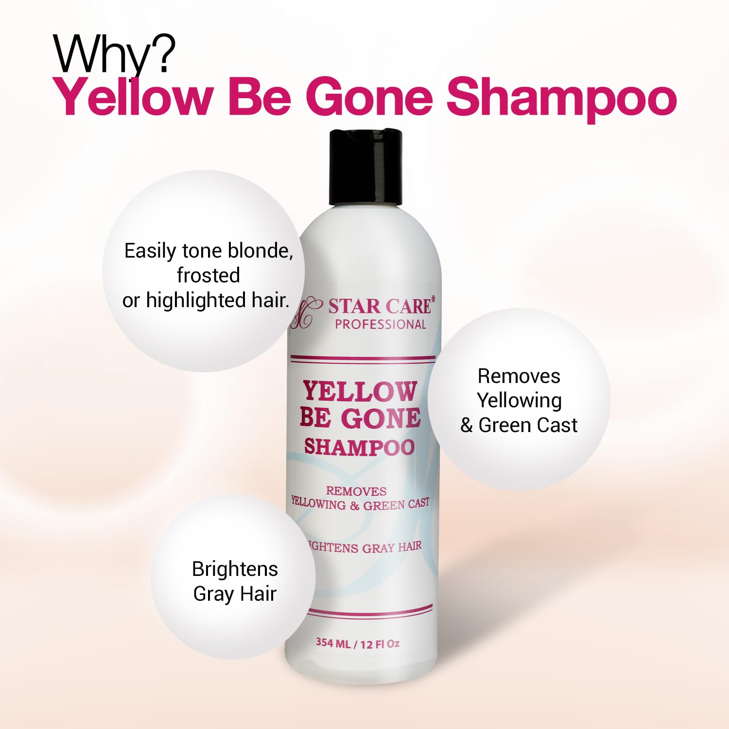 STAR CARE Yellow Be Gone Shampoo 12oz/354ml