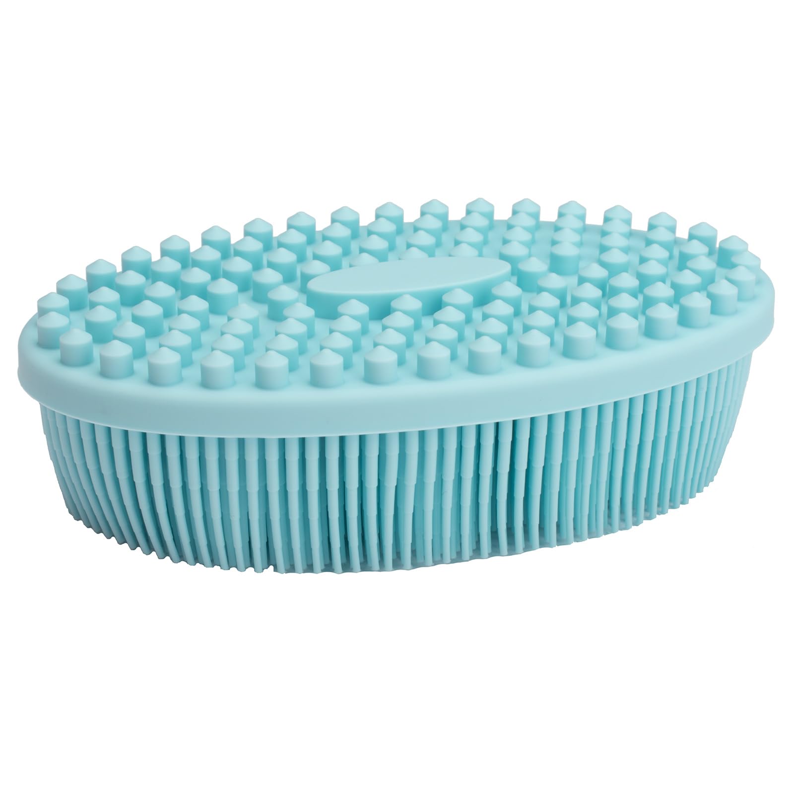 DNC Exfoliating Silicone Body Scrubber Shower Bath Body Brush Easy to Clean, Lathers Well, Eco Friendly, Long Lasting (Blue