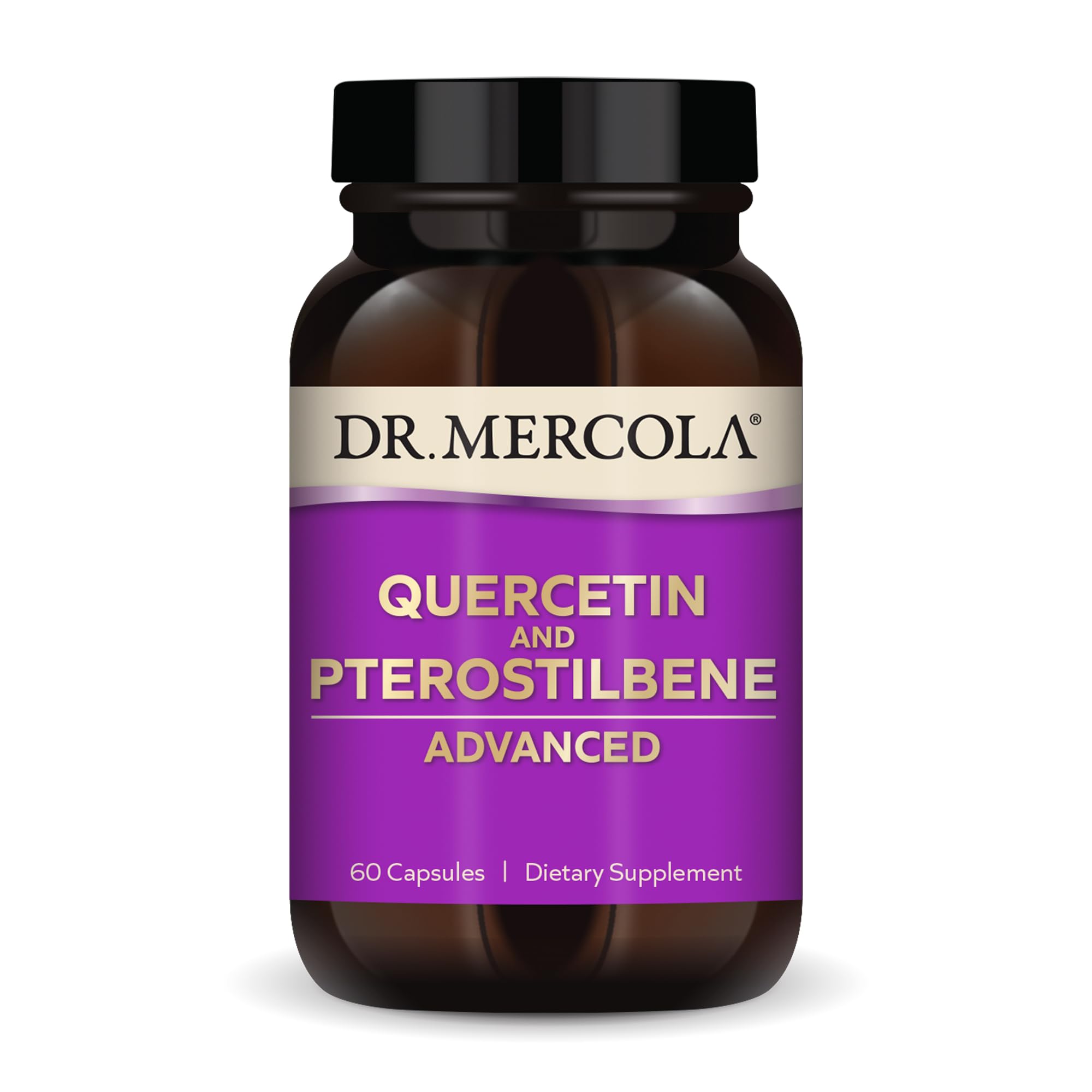 Dr. Mercola Quercetin and Pterostilbene Advanced, 30 Servings (60 Capsules), Non GMO, Gluten Free, Soy Free