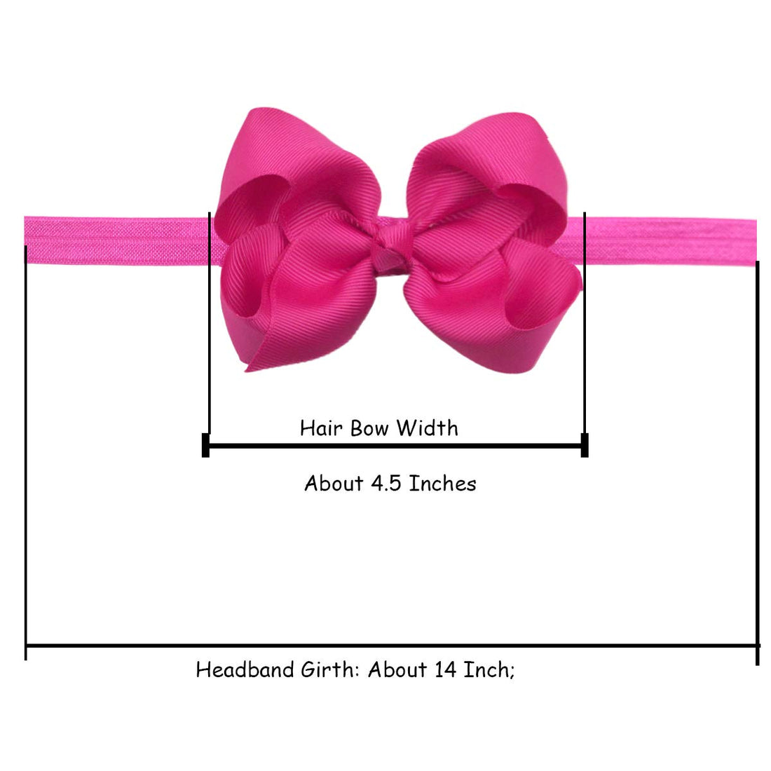 CÉLLOT Baby Girls Headbands Grosgrain Ribbon 4.5 Hair Bows Headband Big Bow Hair Bands for Toddler Pack of 40