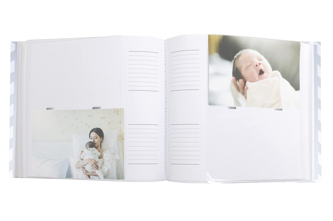 Pearhead Baby Newborn Photo Album, Baby Girl Memory Keepsake Book, Modern Newborn Milestone Book, Gift For New And Expecting Parents, Pink Chevron 1 Count (Pack of 1)