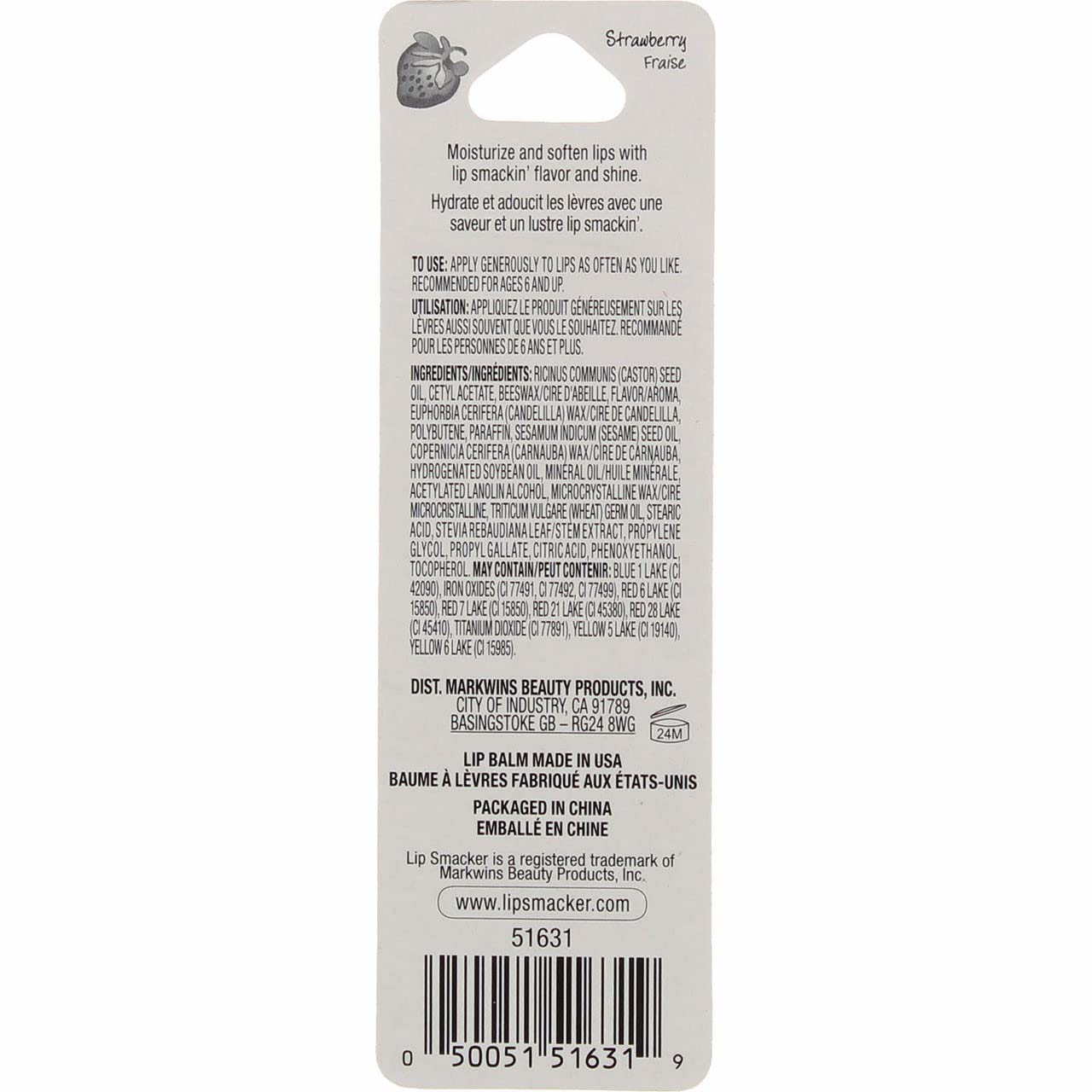 Lip Smacker Strawberry Lip Balm, 0.14 oz (Pack of 2)