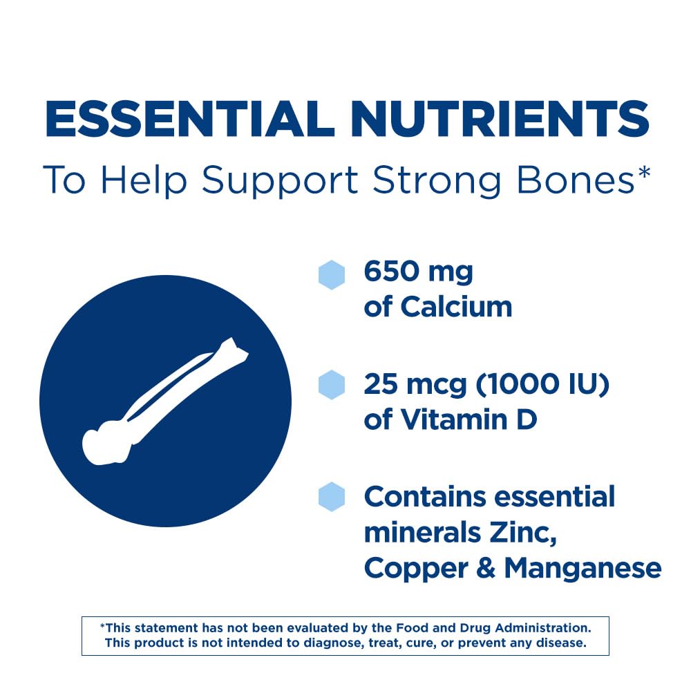 Citracal Maximum Plus, 650 mg Calcium Citrate, easily absorbed and highly soluble with 25 mcg (1000 IU) Vitamin D3, Bone Health Support, Calcium Supplement for Ages 12+, 120 Count
