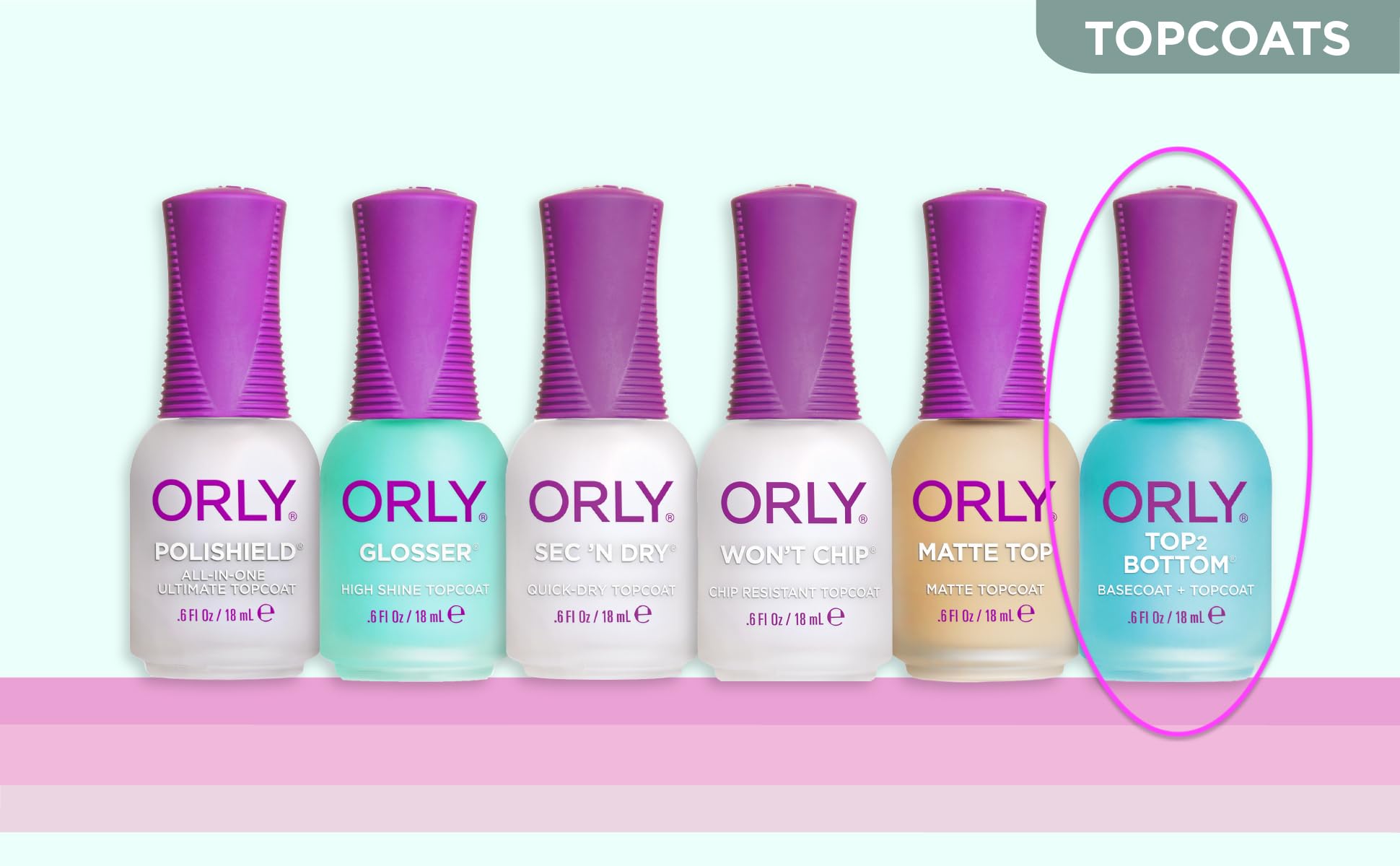 Orly Top 2 Bottom Nail Polish, Blue, 18ml