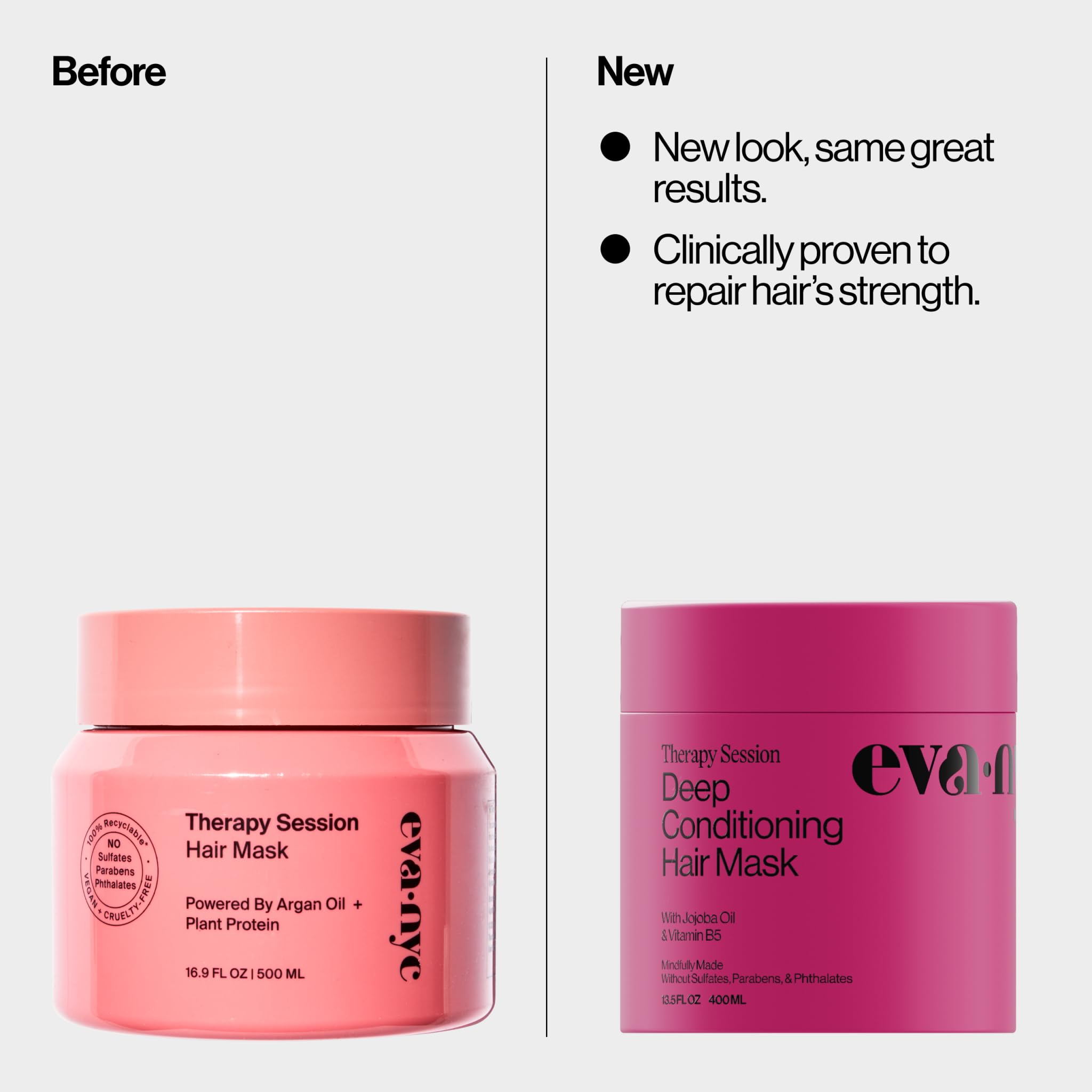 Eva NYC Therapy Session Hair Mask, Deep Conditioning Hair Mask Infused with Argan Oil and Plant Protein, 16.9 fl oz