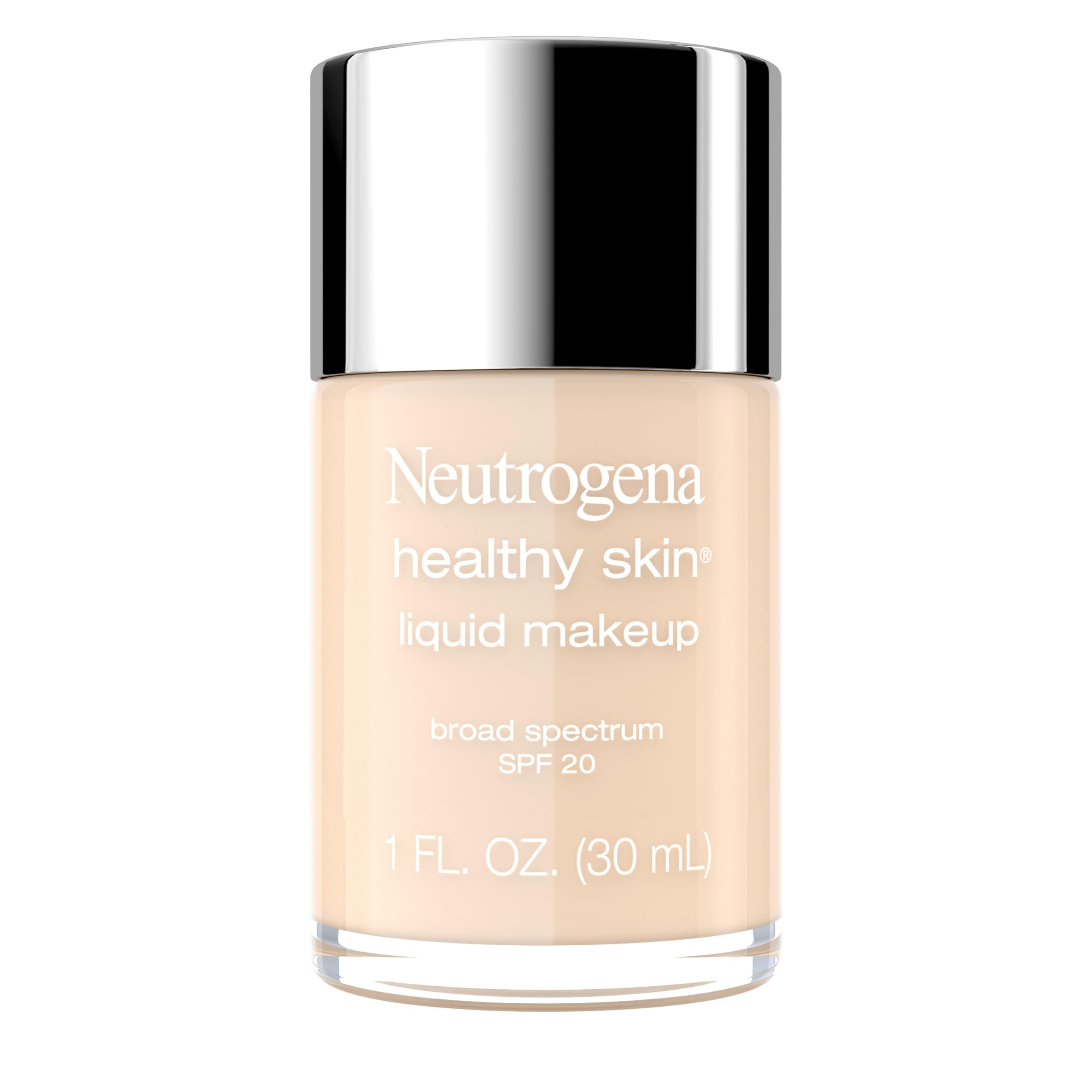 Neutrogena Healthy Skin Liquid Makeup Foundation, Broad Spectrum SPF 20 Sunscreen, Lightweight & Flawless Coverage Foundation with Antioxidant Vitamin E & Feverfew, Classic Ivory, 1 fl. oz