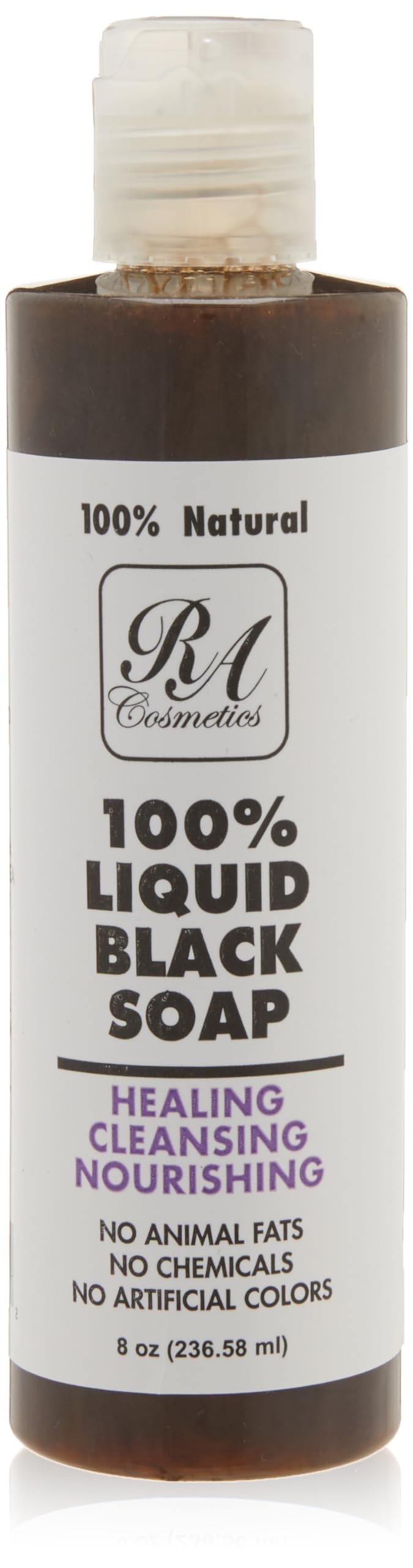 RA COSMETICS 100% African Liquid Natural Black Soap - 8 oz