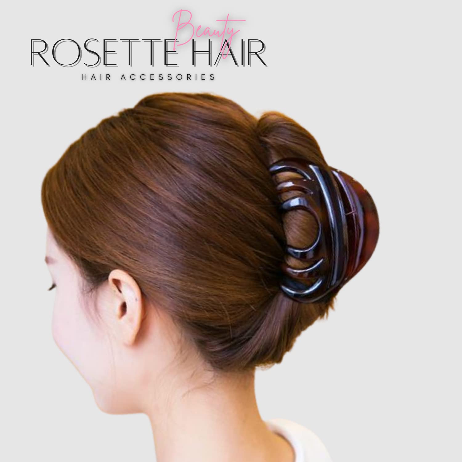 Rosette Large Chic Styling Hair Claw Clip Organic Glass Hair Clips Clamps Indoor Outdoor Hair Grip Hairpins Hairgrip for Women and Girls Hair Barrettes For Thick Hair (wine red) by Rosette