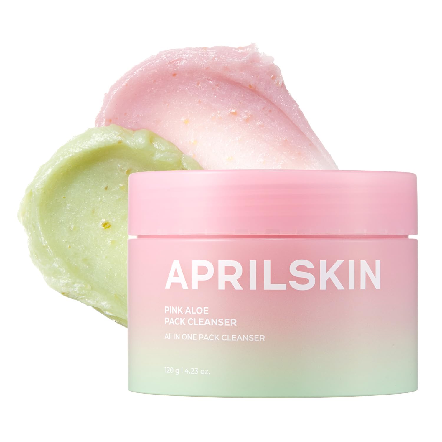 APRILSKIN Pink Aloe Facial Polish Cleanser | Gentle Exfoliation with Mungbean & Soybean Scrub | Removes Waterproof Makeup & Sunscreen | Non-Comedogenic Cleanser for All Skin Types | Korean Skincare