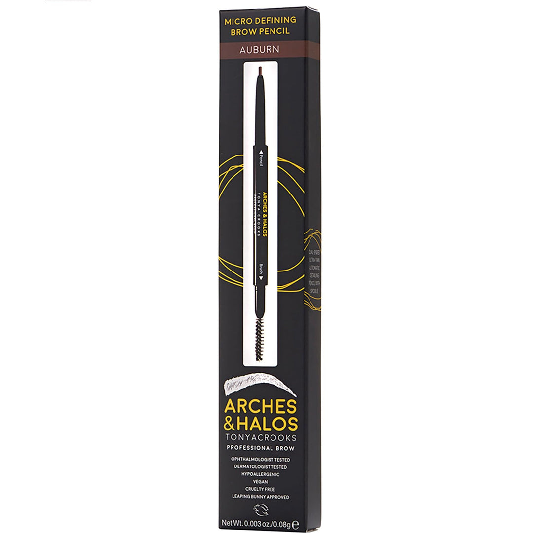 Arches & Halos Micro Defining Brow Pencil, Auburn, 0.03 oz