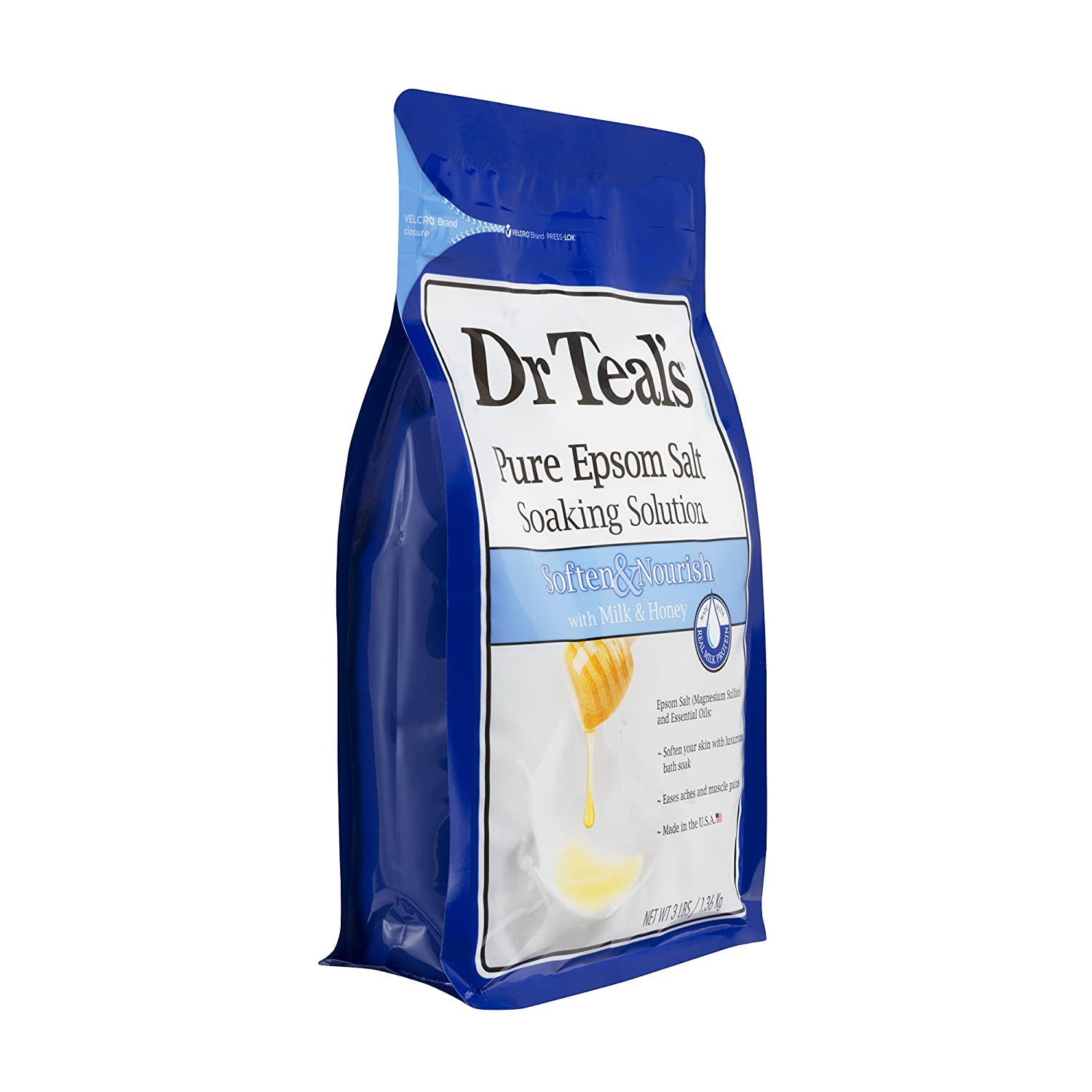 Dr. Teals Soften & Nourish with Milk & Honey Soaking Solution Gift Set (2 Pack, 3lbs ea.) - Pure Epsom Salt & Essential Oils Softens The Skin, Eases Aches & Muscle Pains - Relieve Stress at Home