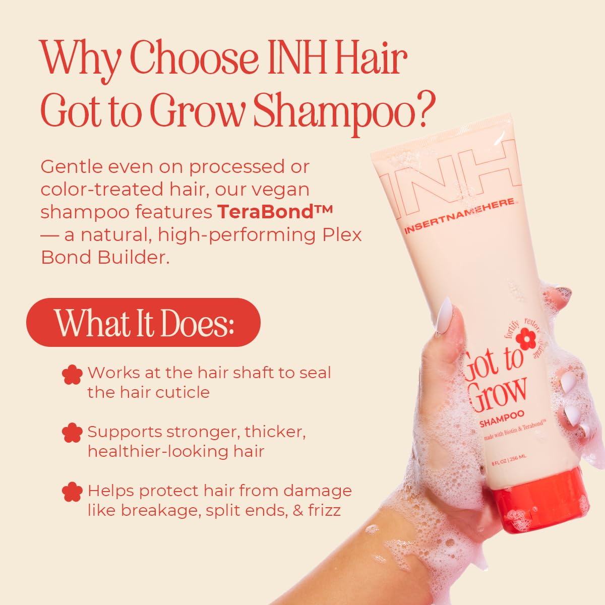 INH Hair Biotin Shampoo with Caffeine & Green Tea | Natural, Plant-Based Clarifying Shampoo & Scalp Stimulator That Supports Hair Growth & Density | G2G Sulfate Free Vegan Shampoo | 8 oz / 237 ml