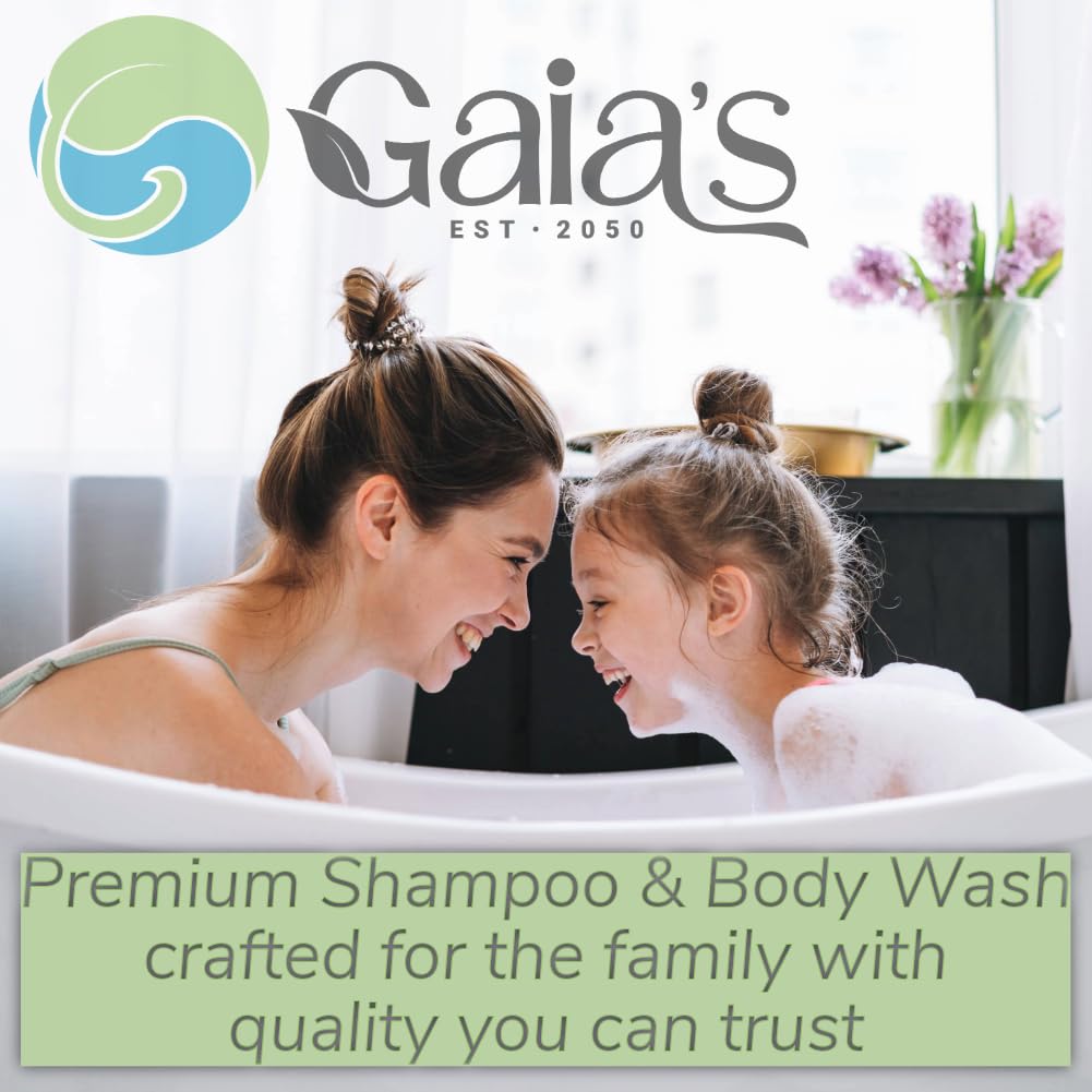 GAIA'S Natural Body Wash and Shampoo Grapefruit, Bulk Refill Size, 64 Fl Oz, Sulfate Free, Paraben Free, Dye Free, Tear Free, Organic and Natural Ingredients, PH Balance Feminine
