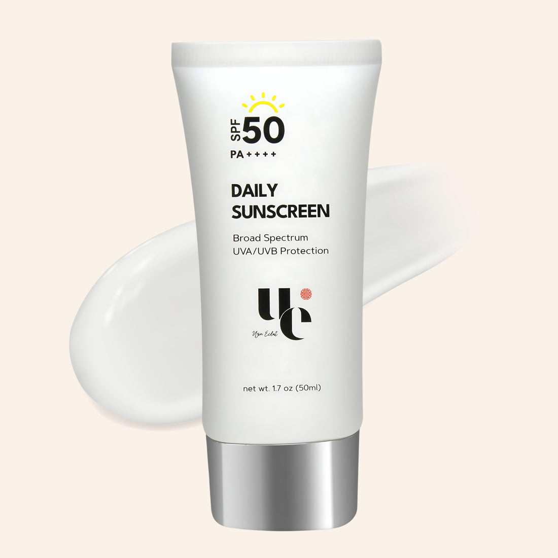 Ujin Eclat Cosmetics UV Clear SPF 50 Sunscreen with Zinc Oxide, UVA and UVB Protection, Broad Spectrum, Non-Greasy, No White- Cast, Soothing, Water Resistant, TSA Friendly, 1.7 oz
