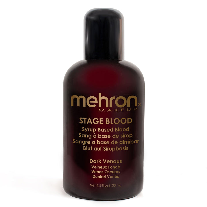 Mehron Makeup Stage Blood | Realistic Fake Blood For Halloween | Stage Blood Makeup | Made in the USA | Washable Fake Blood for Special FX, Stage & Screen, Halloween, & Cosplay (4.5) (Dark Venous)