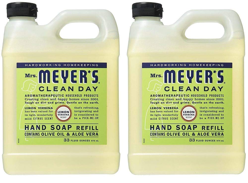 Mrs. Meyers Liquid Hand Soap Refill Lemon Verbena 33 Ounces (Pack of 2)