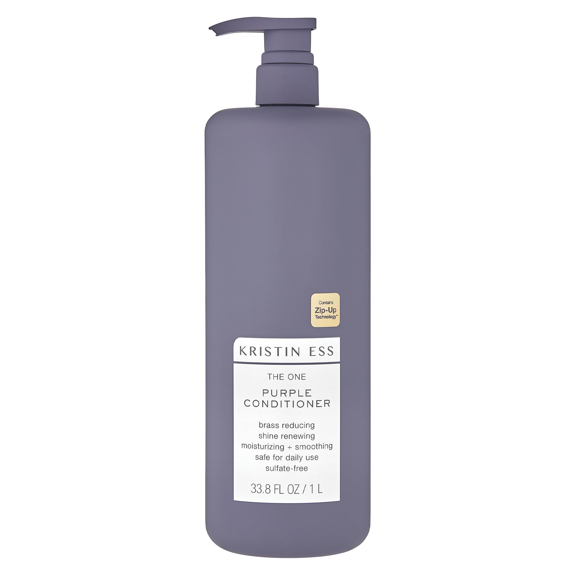 Kristin Ess Hair The One Purple Conditioner - Toning for Blonde Hair, Neutralizes Brass + Yellow Tones, Moisturizing Conditioner, Keratin Safe, 33.8 fl oz