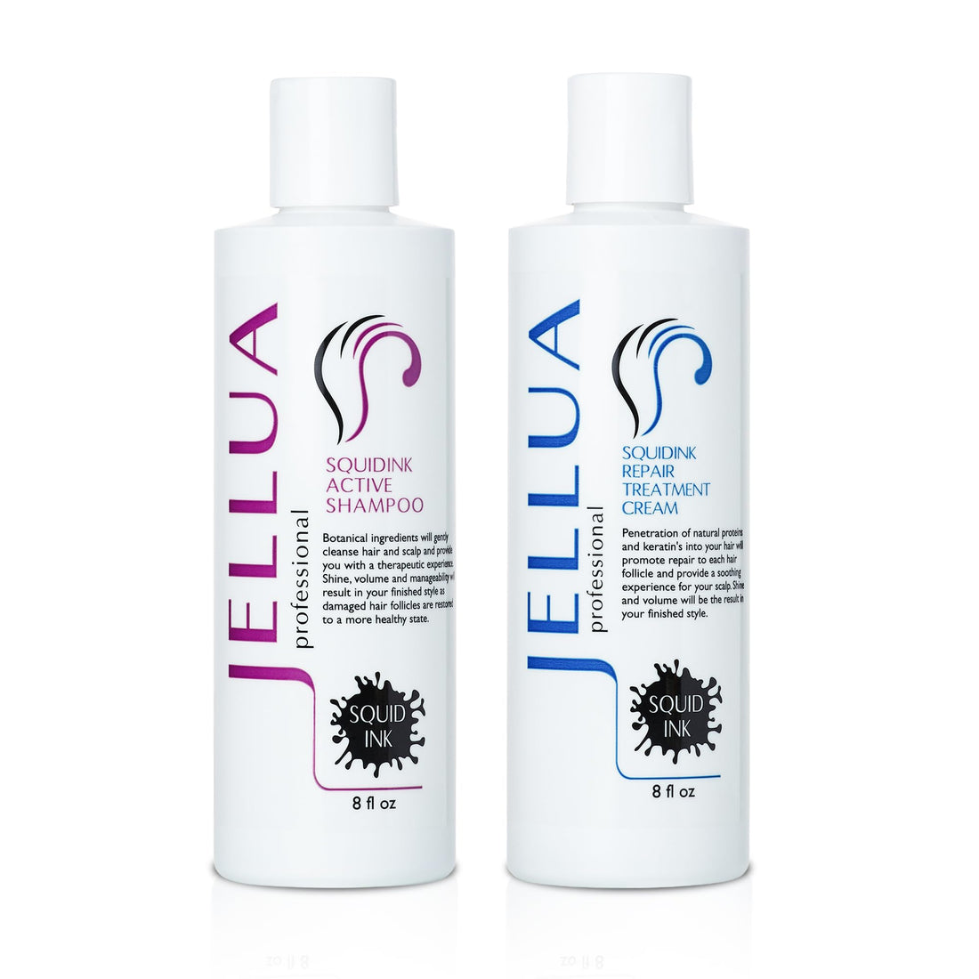 Jellua Squidink Active Shampoo and Repair Treatment Cream 8.0 Oz Duo