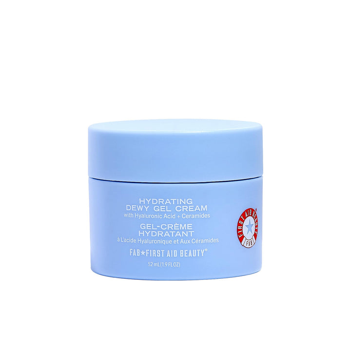 First Aid Beauty - Hydrating Dewy Gel Cream, Lightweight Oil-Free Facial Moisturizer with Hyaluronic Acid and Ceramides, Helps Reduce Excess Oil Build Up & Improve Skins Hydration, 1.7 oz