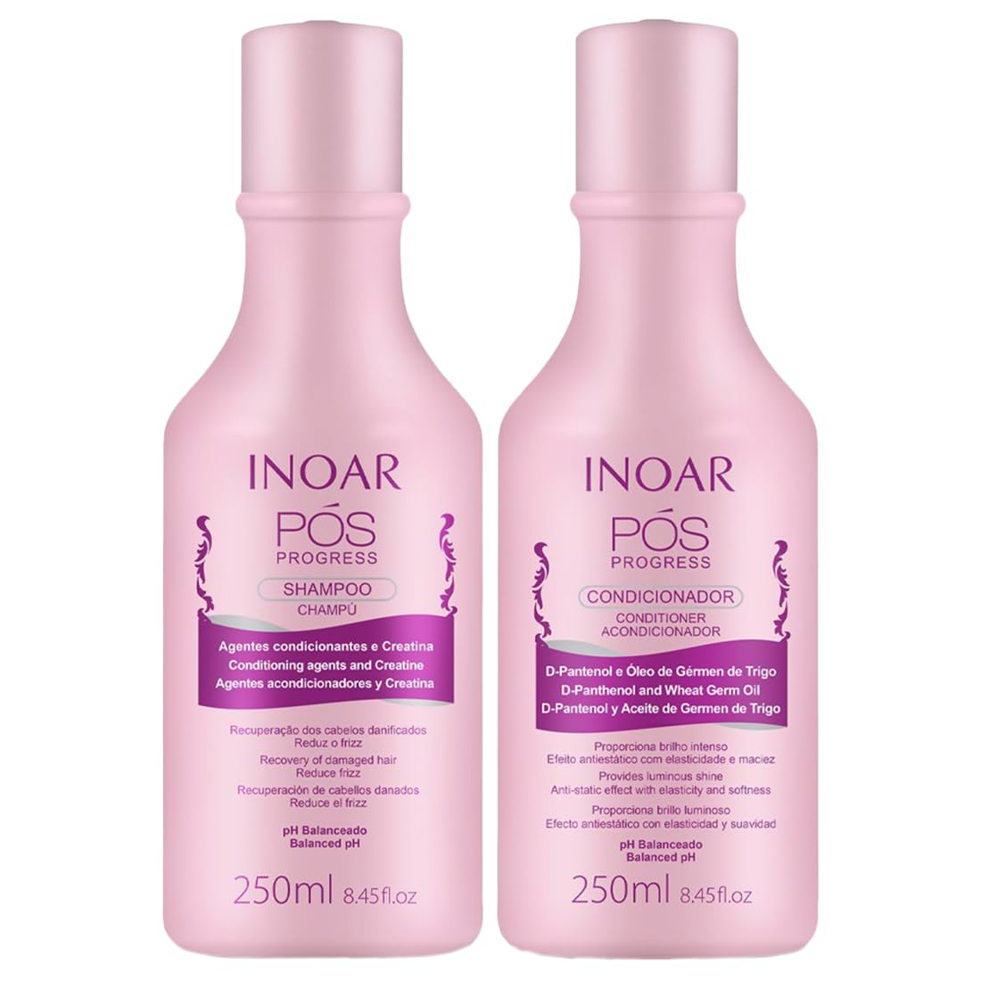 Inoar Professional - POS Progress Shampoo & Conditioner - 250ml / 8.45oz