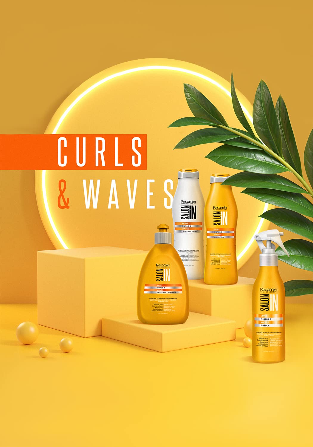 RECAMIER Professional Salon In Texturizing Frizz Control Curly Hair Spray for Styling | Curl Refresher Care Products Crema para Peinar el Cabello Rizado