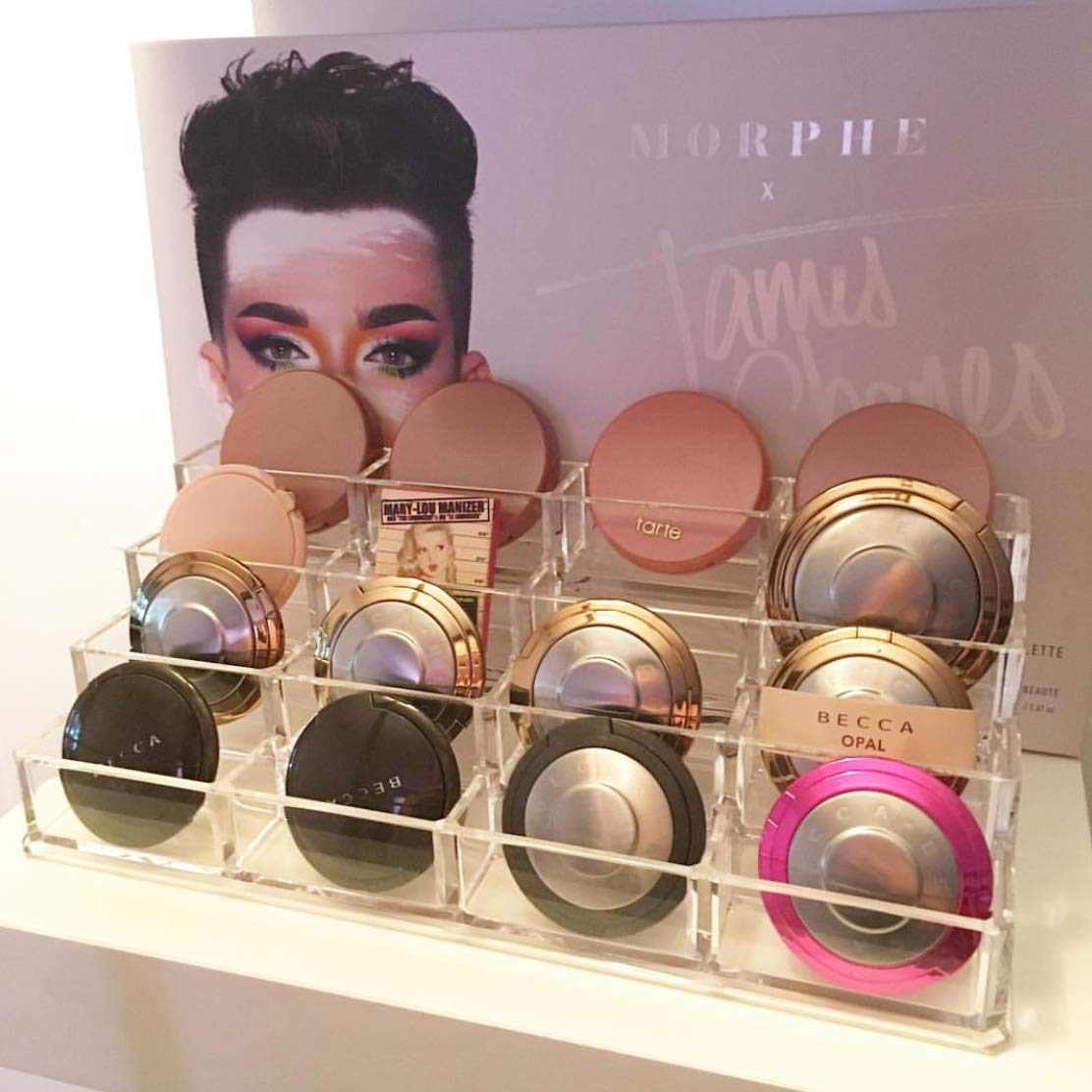 byAlegory Tiered Eyeshadow Makeup Organizer | 16 Space Cosmetic Storage, 4 Tiers (CLEAR)