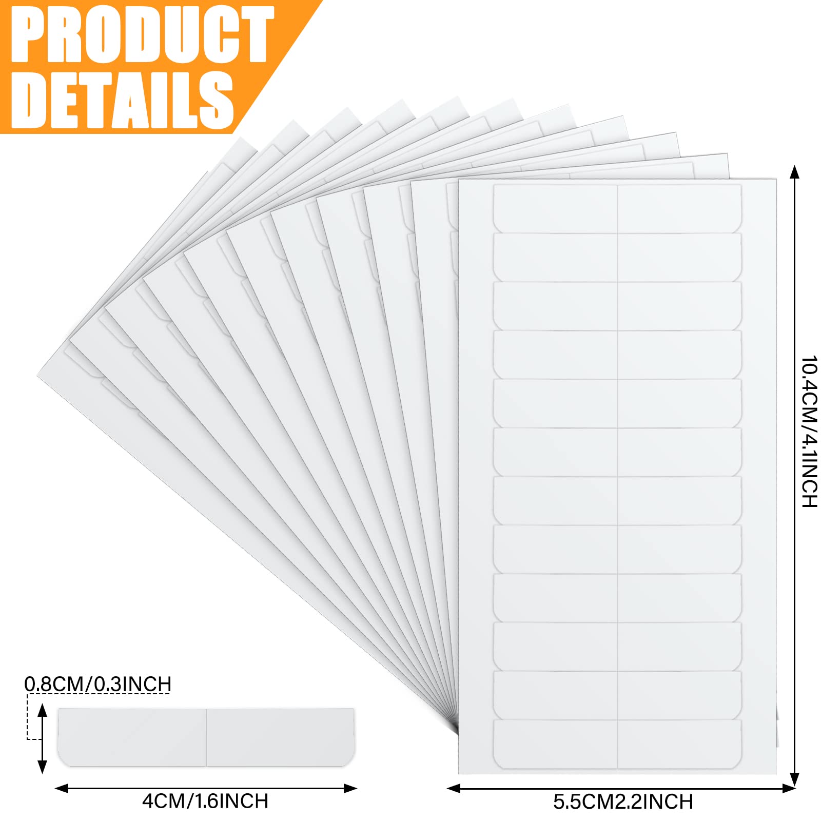 480 Pieces 40 Sheets Hair Extension Tape Tabs Double Sided Extension Tapes Hair Shop Tab Tape Bonding Replacement Tape for Women Girls Hair Salons Hair Extension, 4 x 0.8 cm (null)